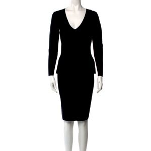 Narciso Rodrigues black bodycon. Size 42. Thick, stretchy with peplum detail.
